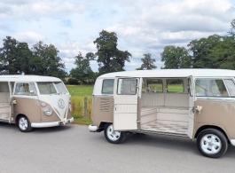 Pair of Campervans for weddings in Towcester